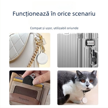 Localizator pentru animale F3 cu Bluetooth, carcasă ABS, 8 g, compatibil cu iOS