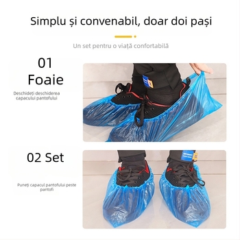 Coveruri de încălțăminte din plastic, o singură folosință, PE gros, pentru interior, birou, protecție împotriva prafului, impermeabile în zile ploioase, utilizare casnică