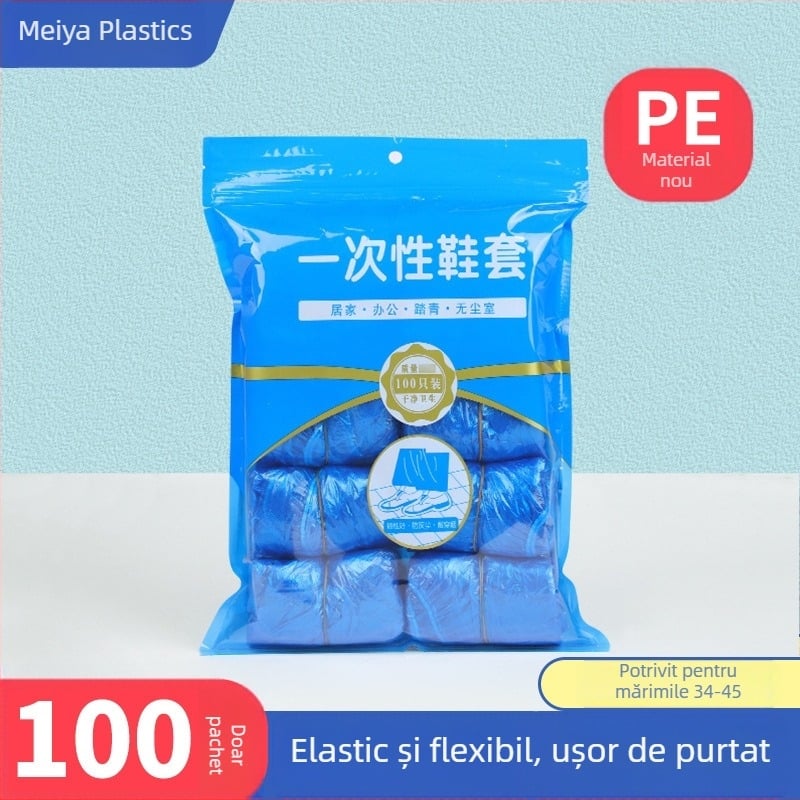 Coveruri de încălțăminte din plastic, o singură folosință, PE gros, pentru interior, birou, protecție împotriva prafului, impermeabile în zile ploioase, utilizare casnică