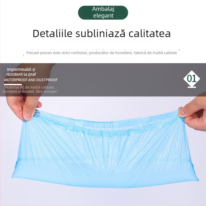 Coveruri de încălțăminte din plastic, o singură folosință, PE gros, pentru interior, birou, protecție împotriva prafului, impermeabile în zile ploioase, utilizare casnică
