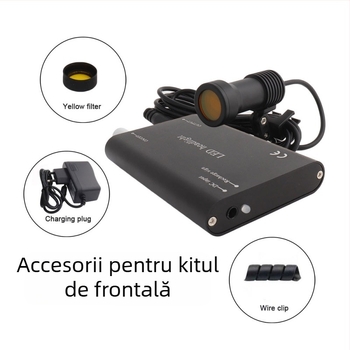 Lupa dentară chirurgicală cu LED 5W, mărire 2.5x–3.5x, filtru, carcasă metalică