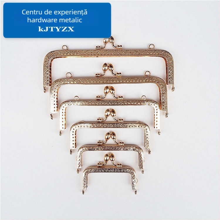 Koujin WJ Ramă de geantă pătrată, relief gravat - Fier, Accesorii pentru bagaje