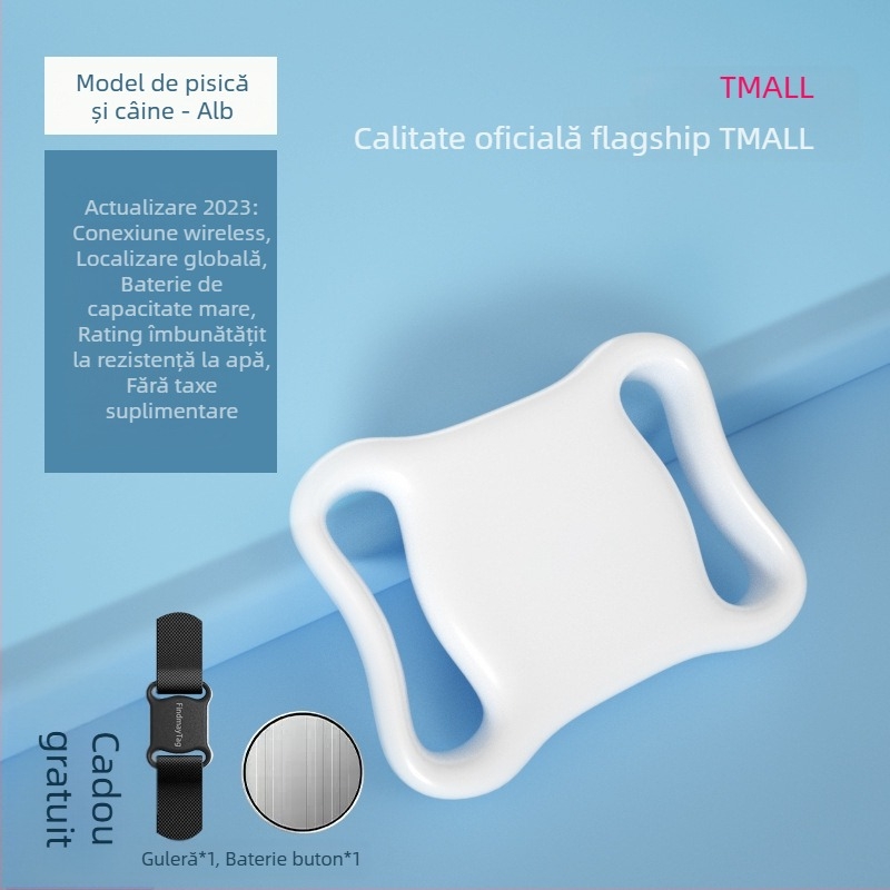 Curea de localizare pentru animale de companie - Model F2, Bluetooth 5.0, Baterie 240, Greutate 9,7 g, Compatibil cu Android și iOS