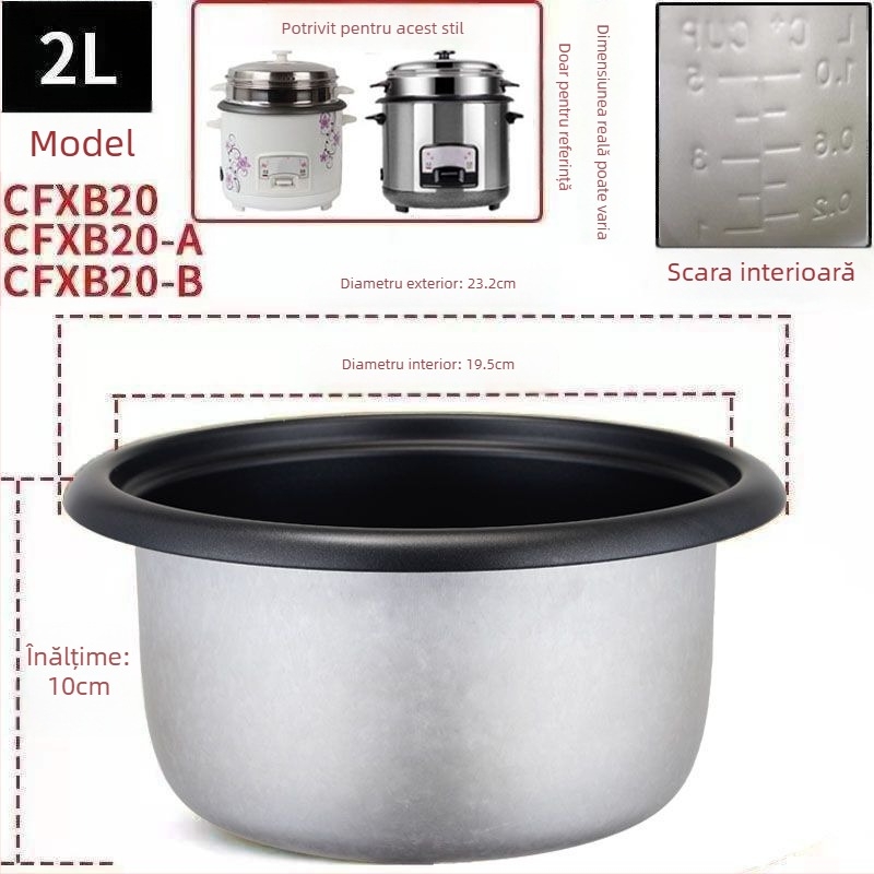 Vas interior pentru gătitor de orez – formă triunghiulară, strat antiaderent, accesoriu universal