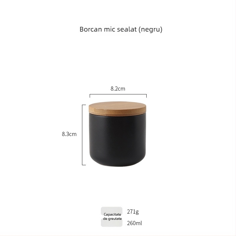 Jiebo borcan porțelan pentru depozitare cereale – recipient rotund din porțelan pentru depozitare alimente, 800–1000 ml, nerecomandat pentru microunde