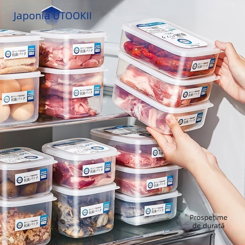 Cutie antibacteriană pentru frigider — PP de calitate alimentară, stil japonez, organizator