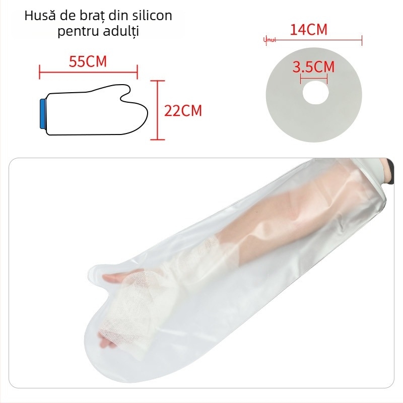 Husa impermeabilă de baie pentru gips – silicon și PVC, 200 g, pentru adulți și copii, potrivită pentru plajă, baie și duș