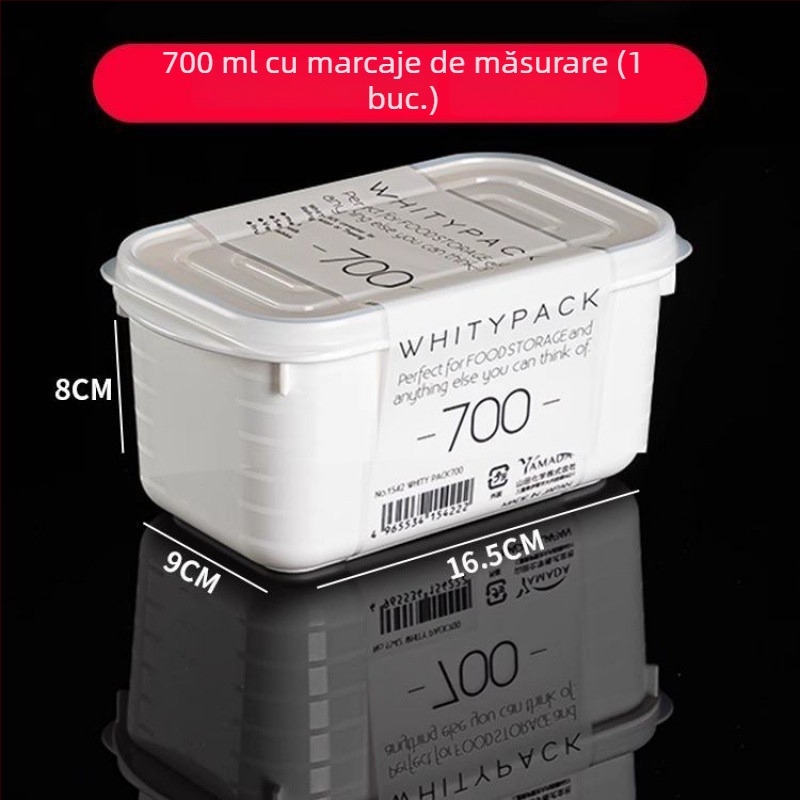 Cutie de depozitare pentru congelator din PP, alimentară, pentru porționarea cărnii și pregătire săptămânală a meselor