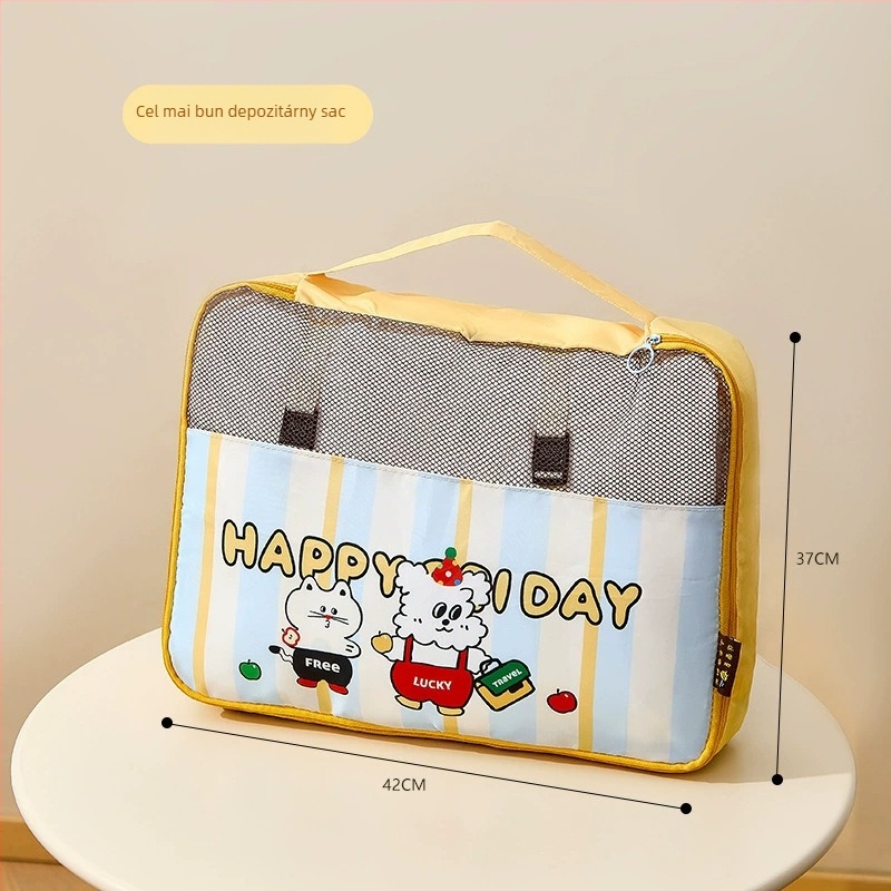 Set de pungile de depozitare pentru călătorii, cu design desen animat, pentru lenjerie și haine, material PP, set multipiese