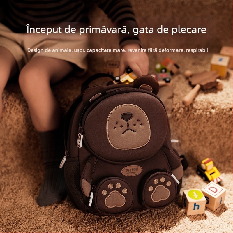 Zoyzoii rucsac ultra-ușor pentru copii, cu imprimeu animal, de la grădiniță până în clasa I, unisex