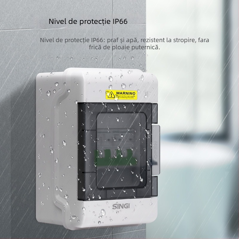 Cutie de distribuție impermeabilă pentru exterior, montaj pe suprafață, carcasă ABS, 4/6/9/12/18 circuite, IP66