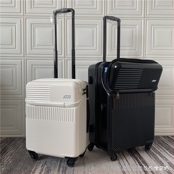 Bagaj ABS cu deschidere frontală, mâner telescopic, 2,8 kg, încuietoare TSA cu combinație, roți universale