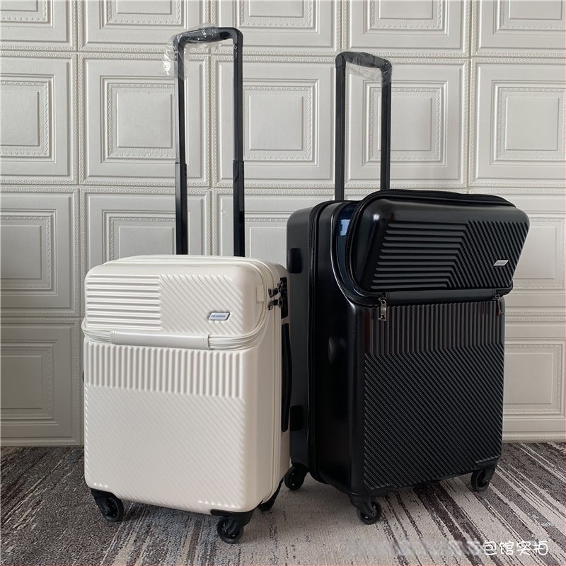 Bagaj ABS cu deschidere frontală, mâner telescopic, 2,8 kg, încuietoare TSA cu combinație, roți universale