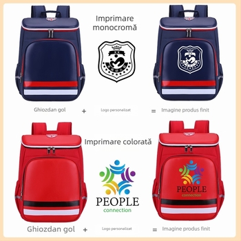 Ghiozdan școlar pentru copii, suport ergonomic pentru reducerea încărcării și protecția coloanei, respirabil, impermeabil, poliester, pentru clasele 1–6