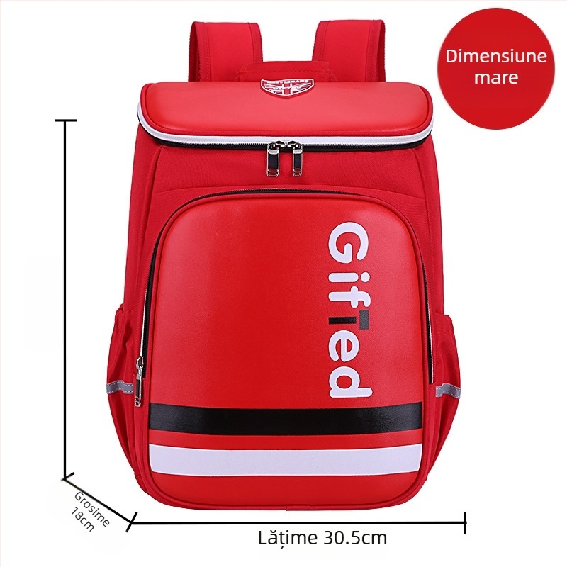 Ghiozdan școlar pentru copii, suport ergonomic pentru reducerea încărcării și protecția coloanei, respirabil, impermeabil, poliester, pentru clasele 1–6