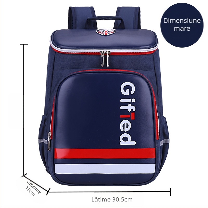 Ghiozdan școlar pentru copii, suport ergonomic pentru reducerea încărcării și protecția coloanei, respirabil, impermeabil, poliester, pentru clasele 1–6