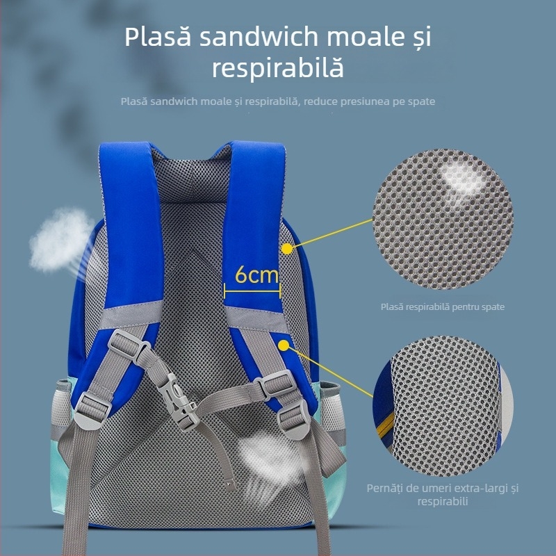 Rucsac pentru copii, poliester, model floral, stil drăguț, curele cu pernă de aer, potrivit pentru elevii din învățământul primar