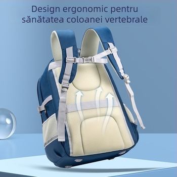 Rucsac unisex cu capacitate mare pentru elevi din clasele 5–6, poliester impermeabil