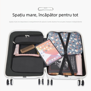 Bagaj de mână cu deschidere frontală, port USB, impermeabil, anti-furt, cu roți universale – ABS+PC