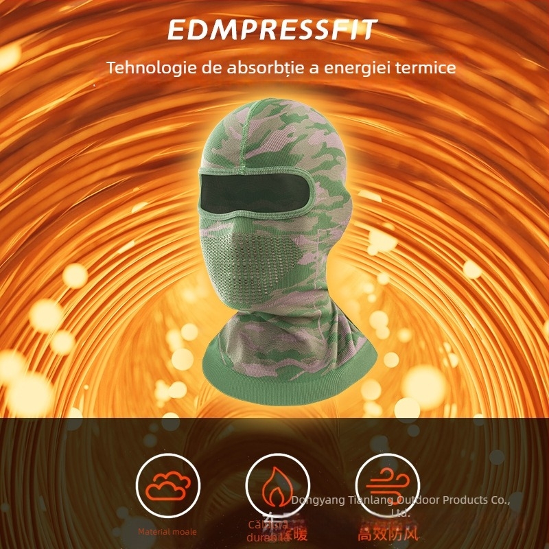 Mască de ciclism cu glugă tricot camuflaj, material nylon, pentru utilizare în aer liber, unisex, pentru ciclism, motociclism, pescuit, alpinism și schi