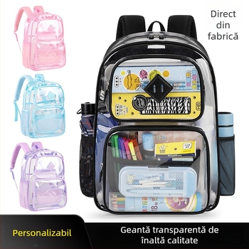 Rucsac din PVC impermeabil cu capacitate extensibilă și protecție a coloanei pentru elevi din clasa a V-a până în a VI-a