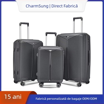 Valiză de cabină cu rotile universale, închidere TSA cu combinație, PP material, extensie (Material: PP; Greutate: 5 kg; Închidere: TSA cu combinație; Roți: universale; Extensie: Da)