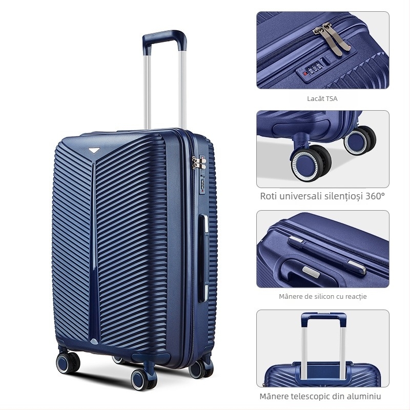 Valiză de cabină cu rotile universale, închidere TSA cu combinație, PP material, extensie (Material: PP; Greutate: 5 kg; Închidere: TSA cu combinație; Roți: universale; Extensie: Da)