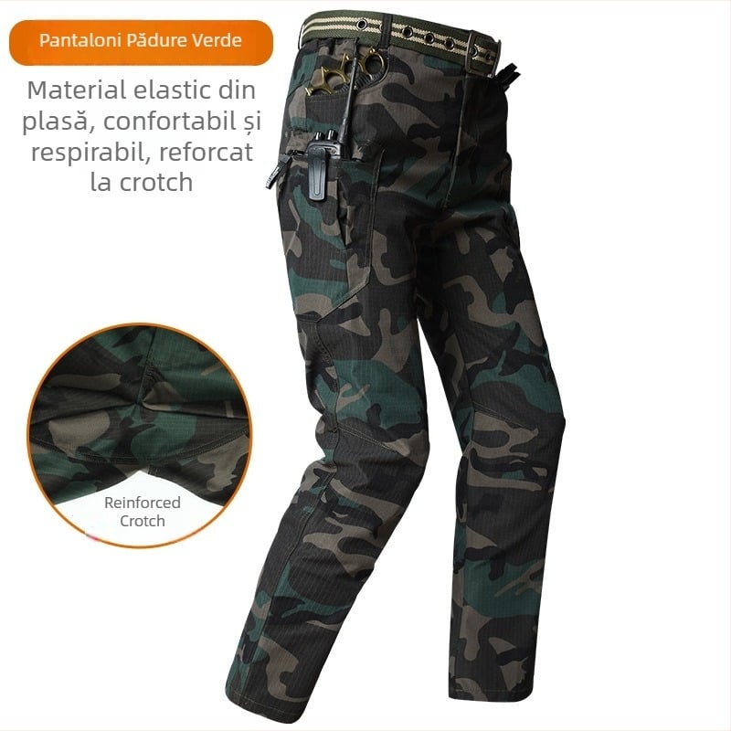 Set camuflaj tactic: cămașă și pantaloni, din poliester, rezistent la uzură, durabil, pentru primăvară și toamnă.
