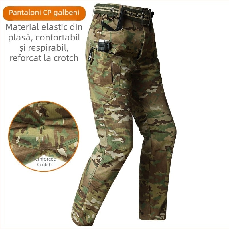 Set camuflaj tactic: cămașă și pantaloni, din poliester, rezistent la uzură, durabil, pentru primăvară și toamnă.