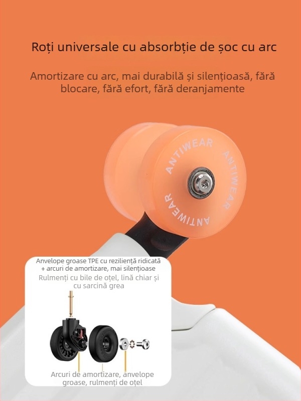 Bagaj de voiaj rigid, lat, 20/24/26 inch, unisex, încuietoare TSA, material PC, port USB, compartiment uscat-umed