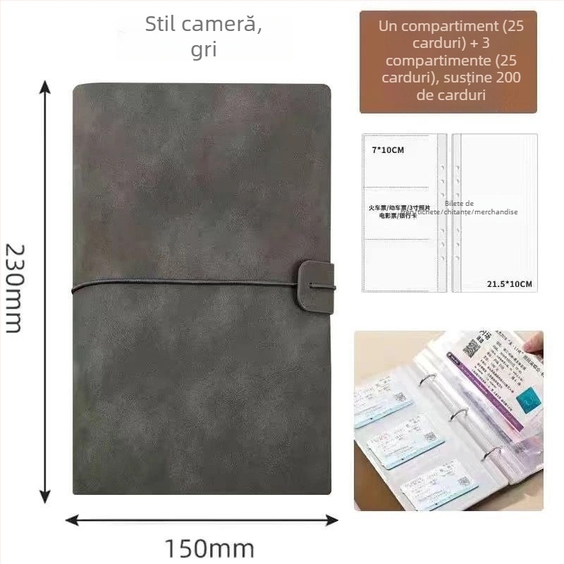 Album de stocare a biletelor și fotografiilor - stil album foto cristal, copertă din piele, legare: altă, marcă Unique, scop: album foto pentru copii