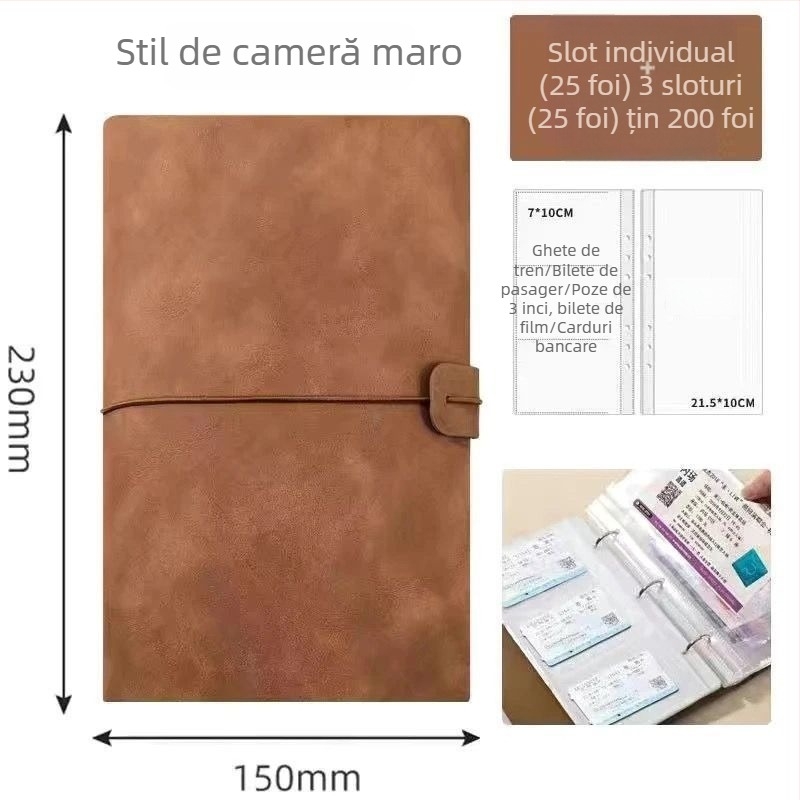 Album de stocare a biletelor și fotografiilor - stil album foto cristal, copertă din piele, legare: altă, marcă Unique, scop: album foto pentru copii