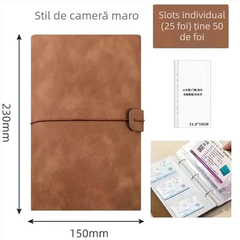 Album de stocare a biletelor și fotografiilor - stil album foto cristal, copertă din piele, legare: altă, marcă Unique, scop: album foto pentru copii