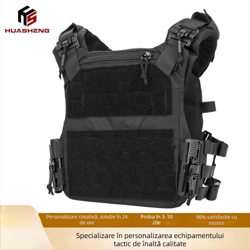 Vesta tactică cu MOLLE, sistem de eliberare rapidă, țesătură poliester, unisex adulți, potrivită pentru tir sportiv