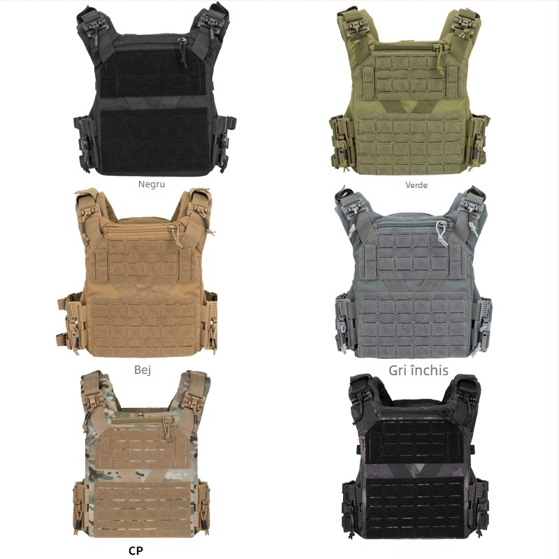 Vesta tactică cu MOLLE, sistem de eliberare rapidă, țesătură poliester, unisex adulți, potrivită pentru tir sportiv