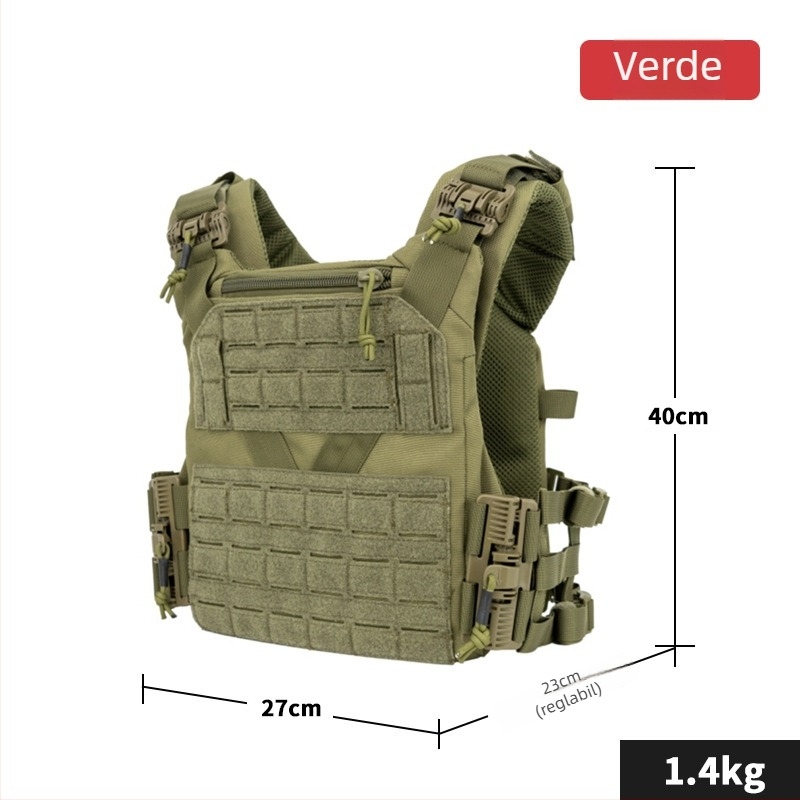 Vesta tactică cu MOLLE, sistem de eliberare rapidă, țesătură poliester, unisex adulți, potrivită pentru tir sportiv