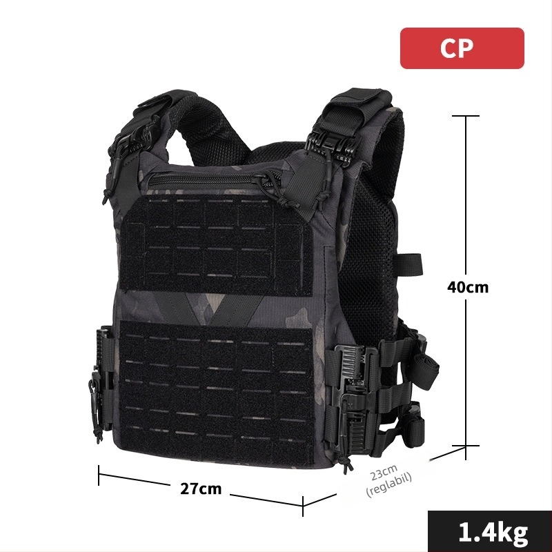 Vesta tactică cu MOLLE, sistem de eliberare rapidă, țesătură poliester, unisex adulți, potrivită pentru tir sportiv