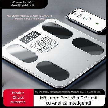 Cântar inteligent pentru grăsimea corporală — cântar digital cu precizie ridicată, reîncărcabil, pentru adulți, uz casnic
