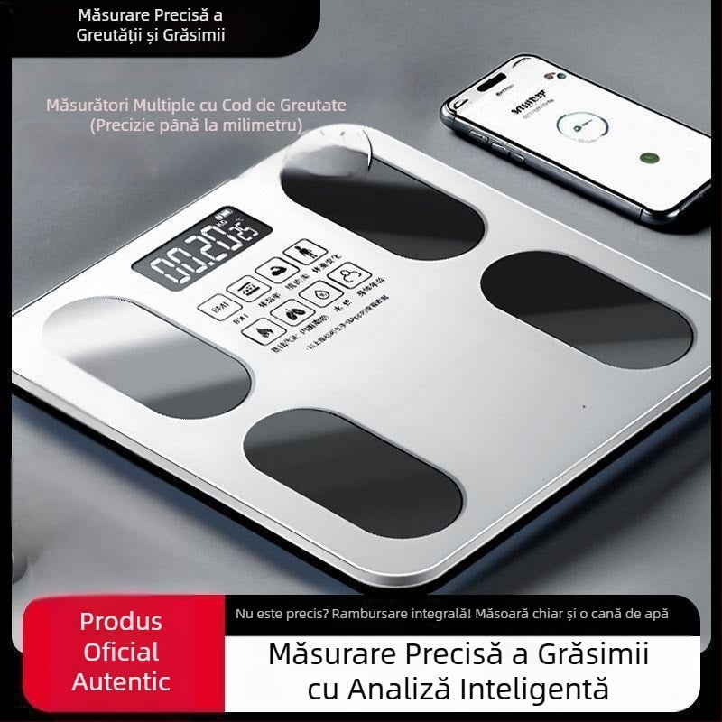 Cântar inteligent pentru grăsimea corporală — cântar digital cu precizie ridicată, reîncărcabil, pentru adulți, uz casnic