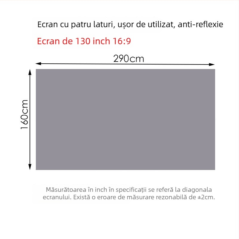 NICEFOUR SK1 Ecran de proiecție pliabil anti-reflexie, greutate 100–820 g, marcă privată autorizată, unghi de vizualizare 0–40°