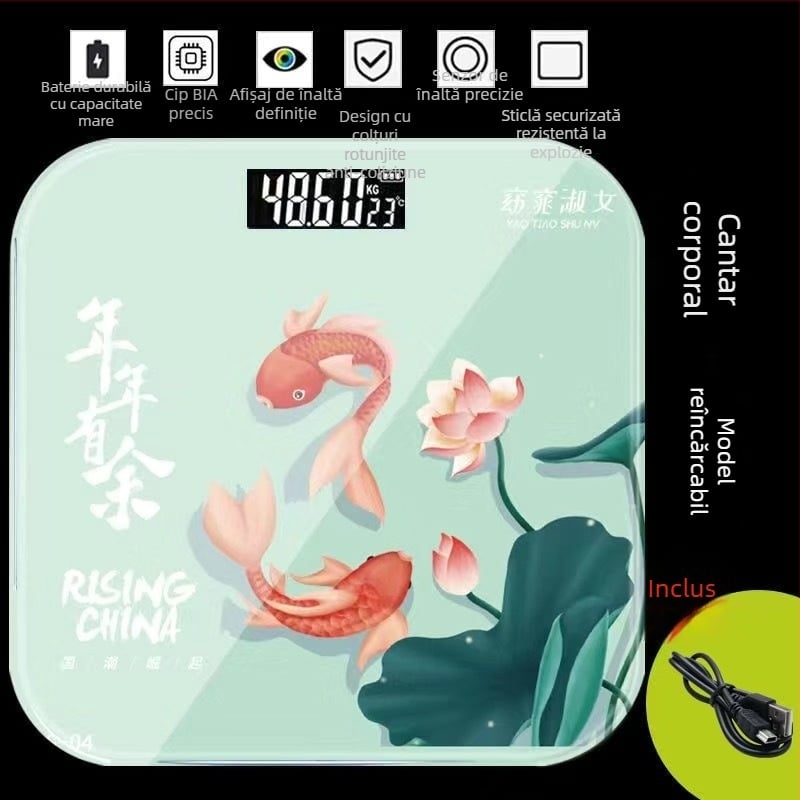 Cântar electronic pentru corp în stil chinezesc, precis, cadou ideal pentru femei