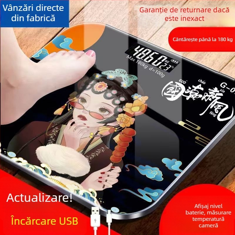 Cântar electronic pentru corp în stil chinezesc, precis, cadou ideal pentru femei