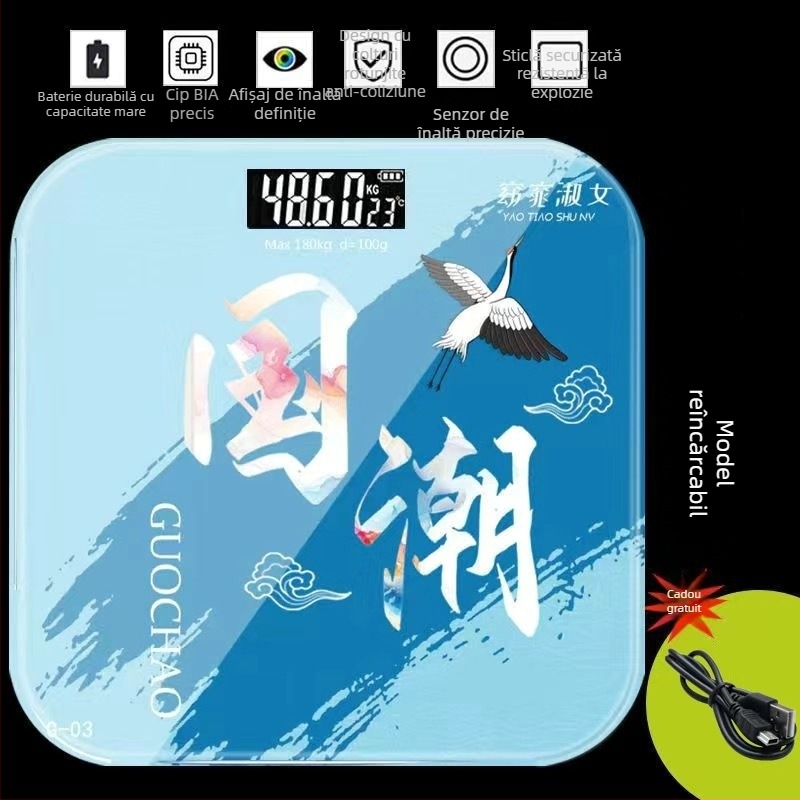 Cântar electronic pentru corp în stil chinezesc, precis, cadou ideal pentru femei