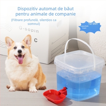 Dispenser portabil de apă pentru animale de companie, neelectric, cu capacitate mare, pentru pisici și câini