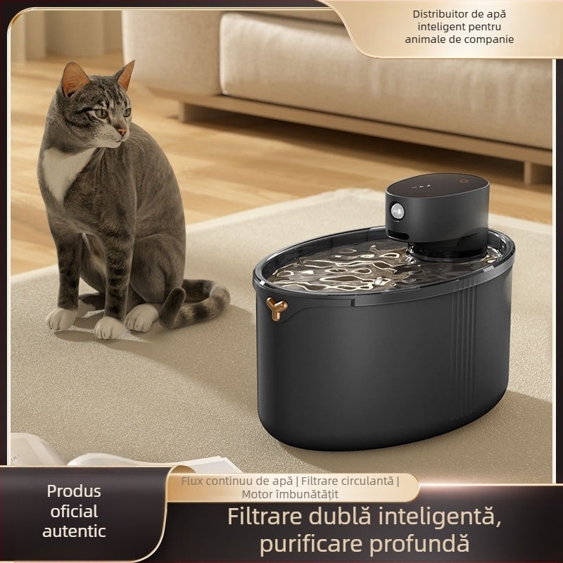 Dispenser de apă inteligent pentru animale de companie cu senzor de proximitate, funcționare silențioasă, separare apă-electricitate, KS800s