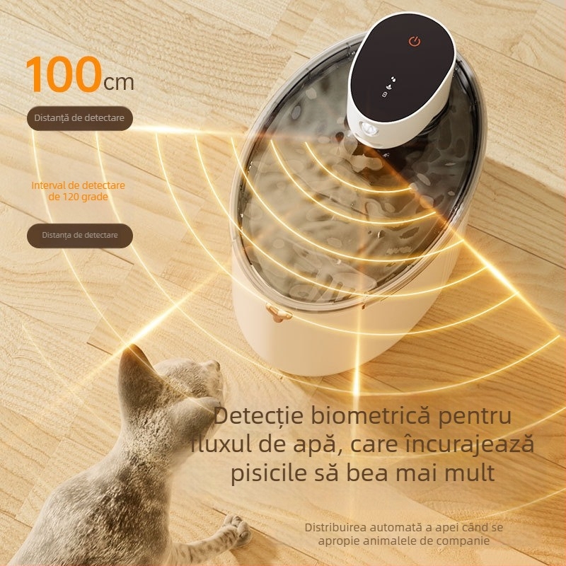 Dispenser de apă inteligent pentru animale de companie cu senzor de proximitate, funcționare silențioasă, separare apă-electricitate, KS800s