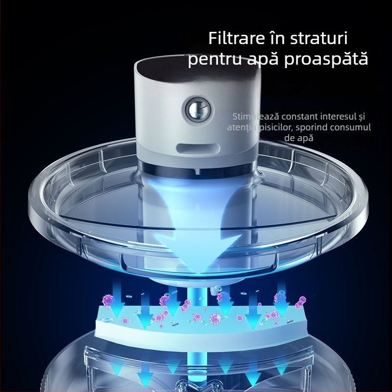 Dispenser de apă inteligent pentru animale de companie cu senzor de proximitate, funcționare silențioasă, separare apă-electricitate, KS800s