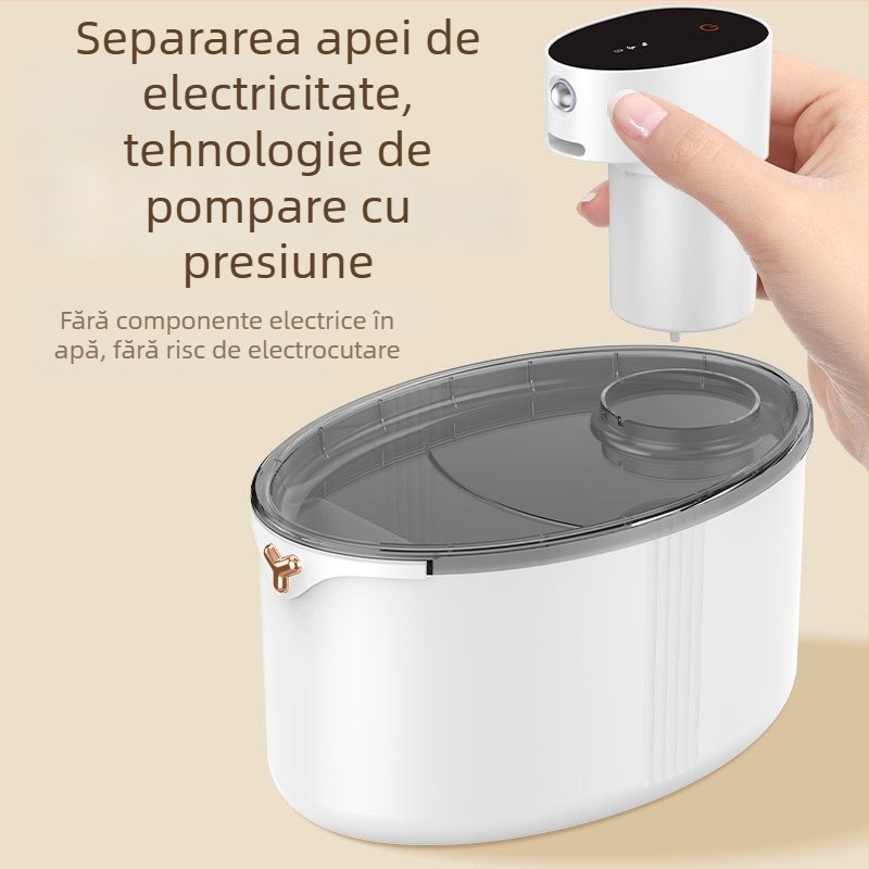 Dispenser de apă inteligent pentru animale de companie cu senzor de proximitate, funcționare silențioasă, separare apă-electricitate, KS800s
