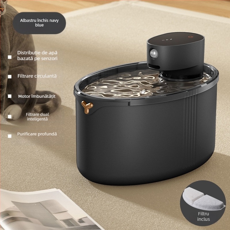Dispenser de apă inteligent pentru animale de companie cu senzor de proximitate, funcționare silențioasă, separare apă-electricitate, KS800s
