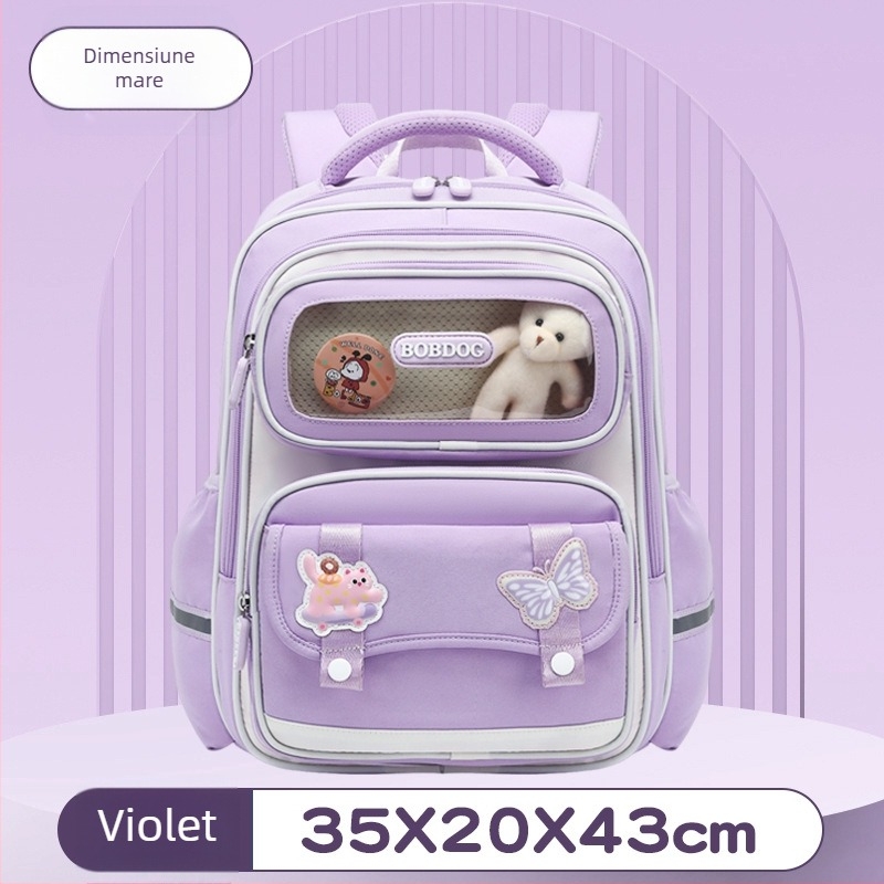Ghiozdan școlar unisex pentru clasele 1–6, capacitate mare, din material Oxford, respirabil, impermeabil, curele cu pernă de aer